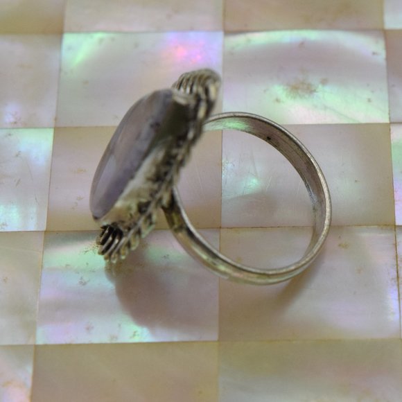 Amethyst & Sterling Silver Artisan Ring Size 7 1/2 - Picture 3 of 9